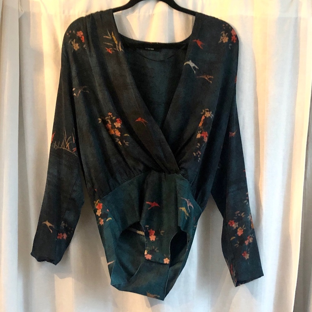 Zara Silk Green Bodysuit - Never Worn